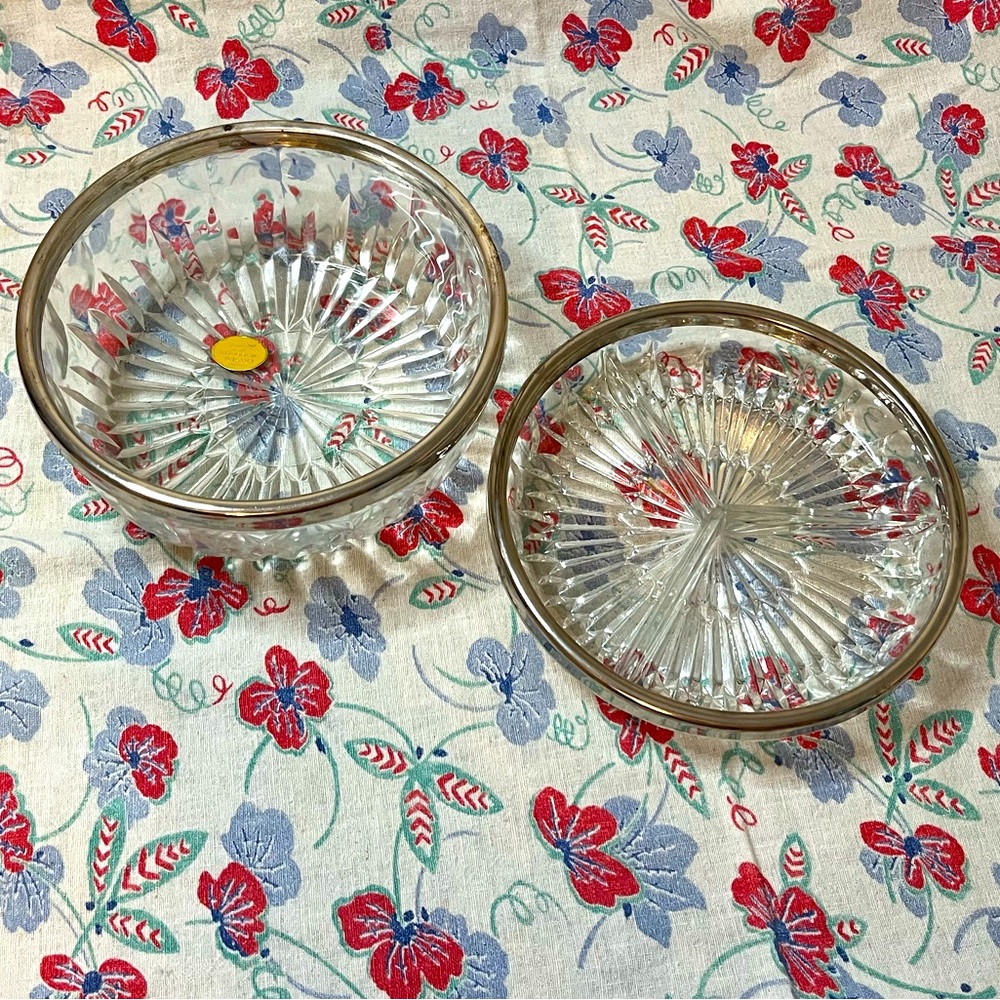 Crystal antique serving / storage bowls